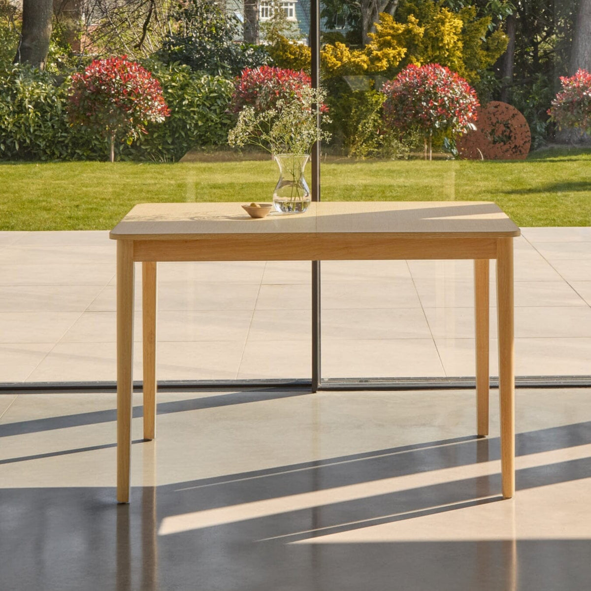 Paul 118-158cm Extending Dining Table & Tilly 150cm Wooden Bench with 2 Tilly 150cm Whitewash Oak Benches