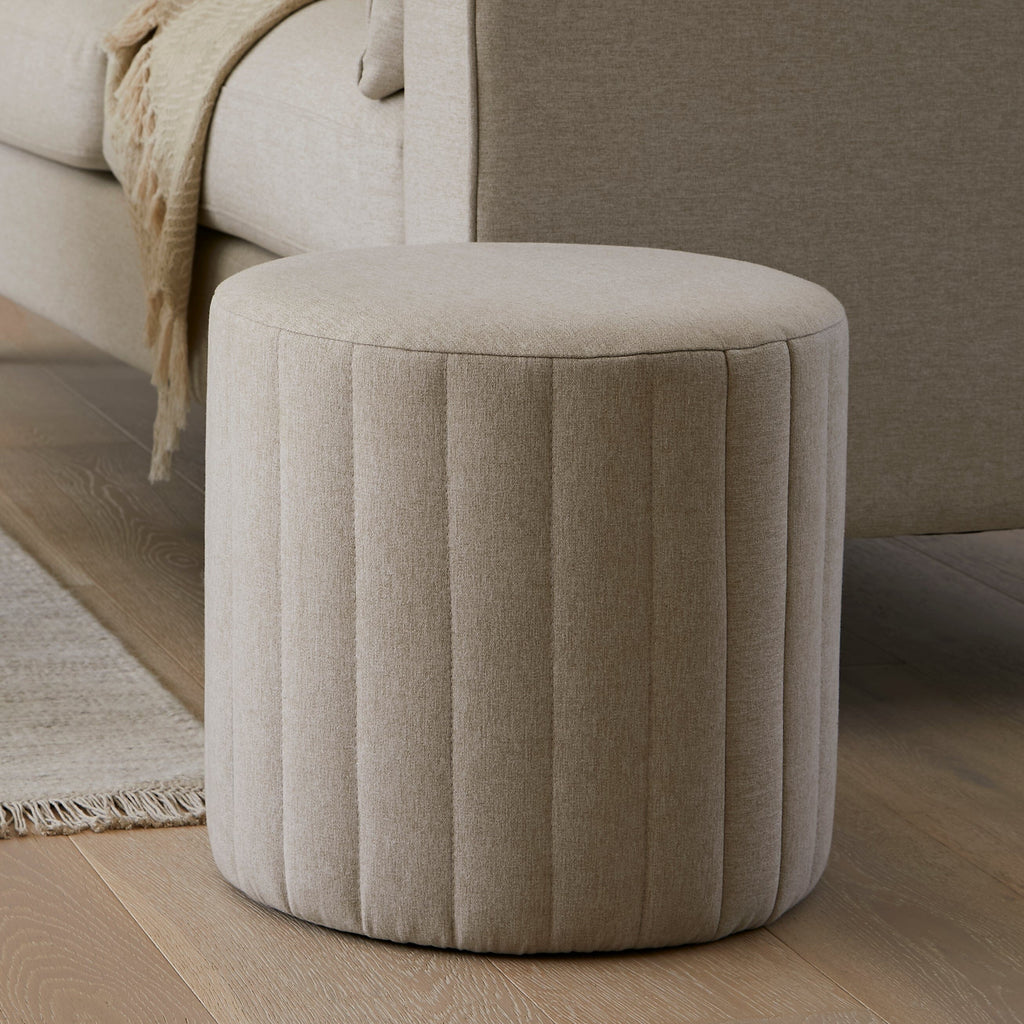 Outlet - Penelope Drum Stool - Sand