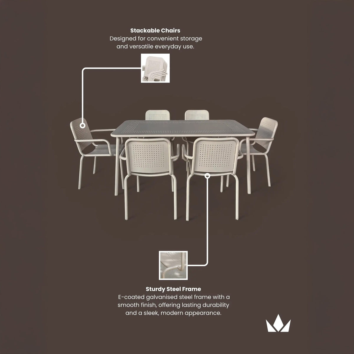 Porto 6 Seater Rectangular Dining Set