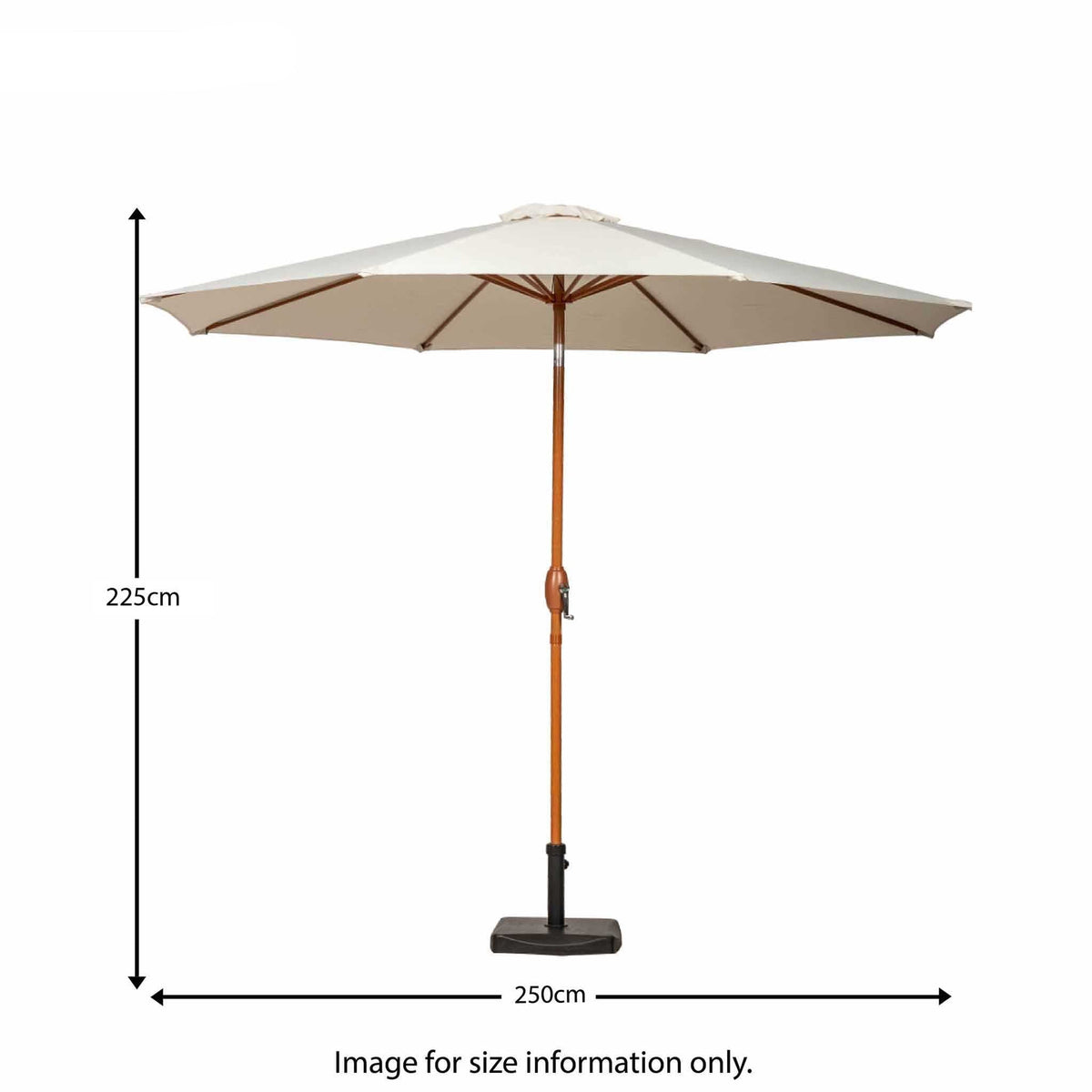 2.5m Wood-Look Aluminium Parasol