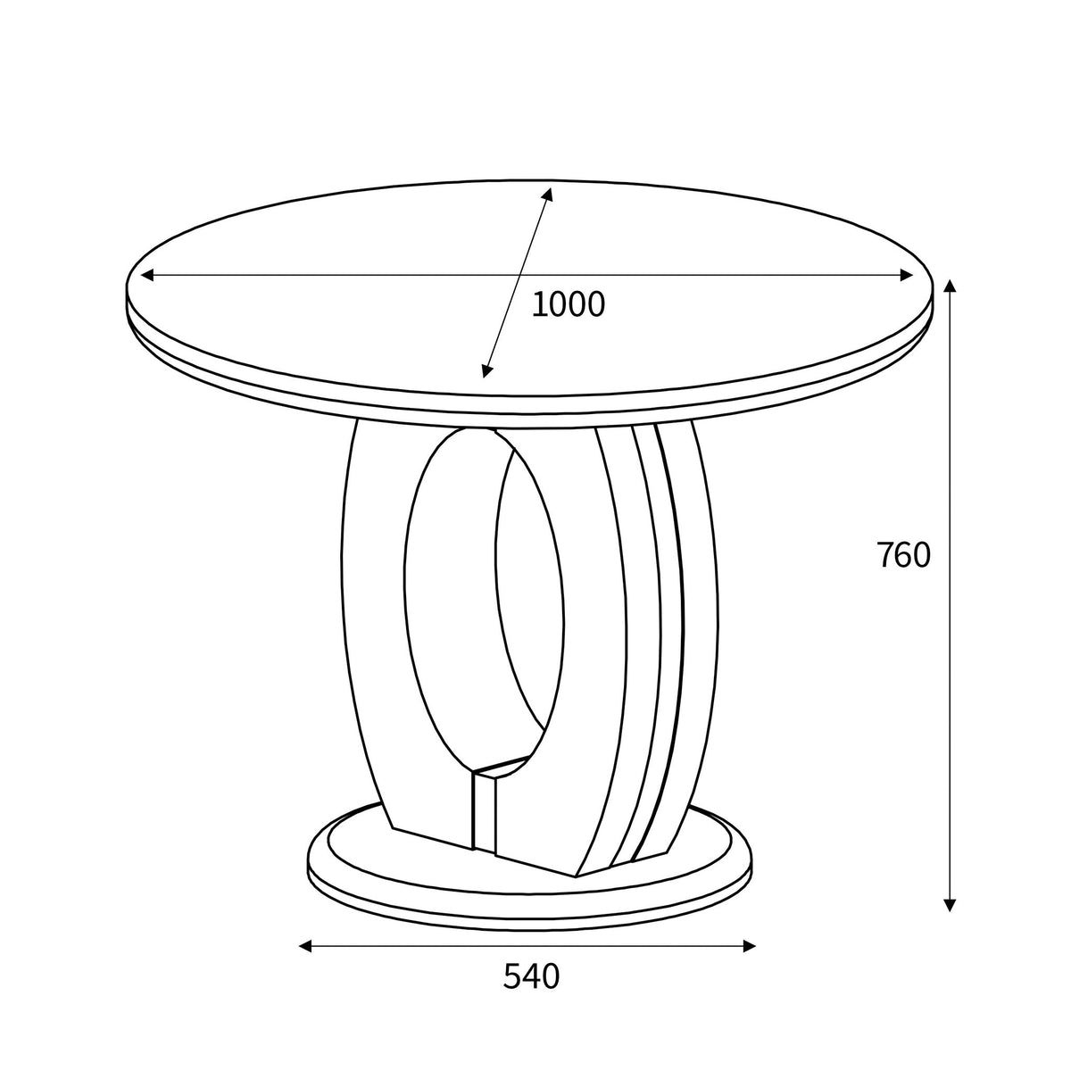 Pendeen 100cm Faux Marble Top Round Dining Table