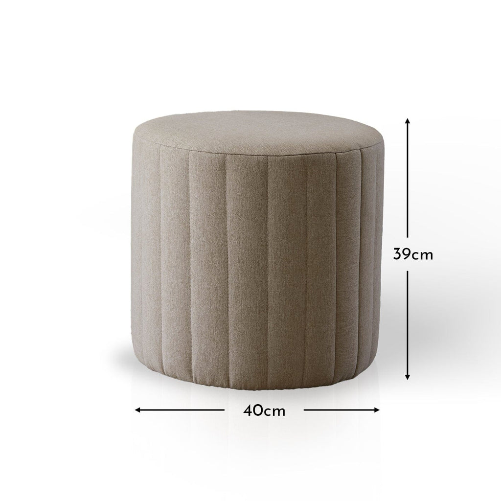 Outlet - Penelope Drum Stool - Sand