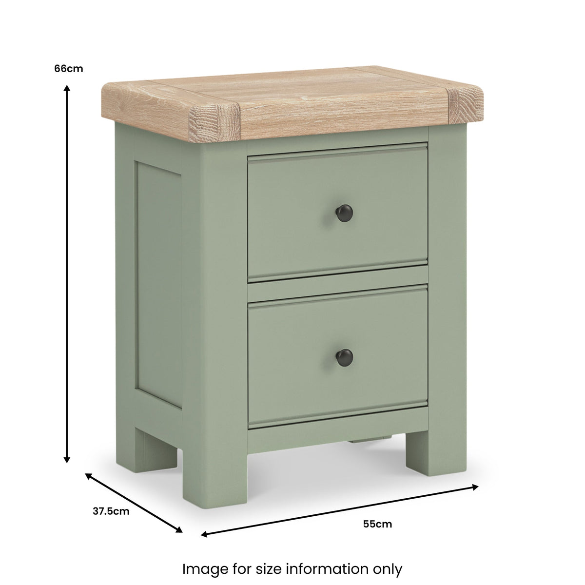 Penzance 2 Drawer Bedside Table