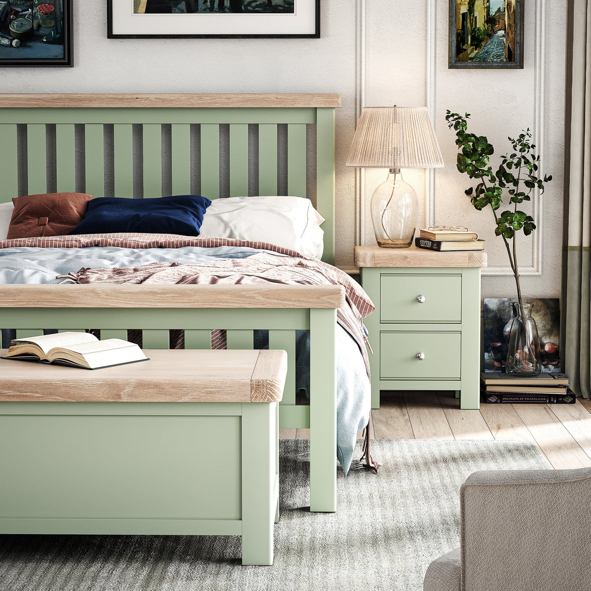 Penzance 2 Drawer Bedside Table