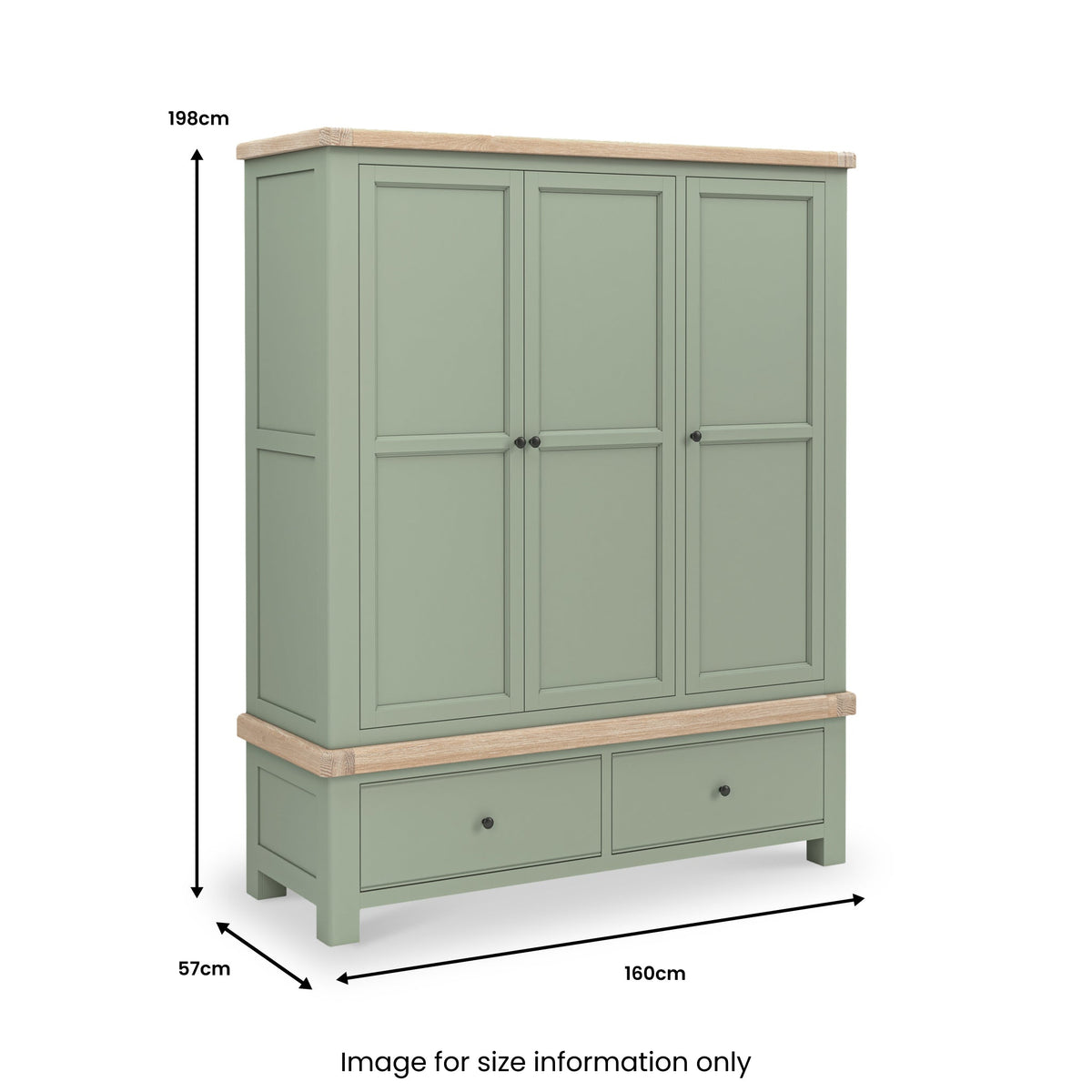 Penzance 2 Drawer Triple Wardrobe