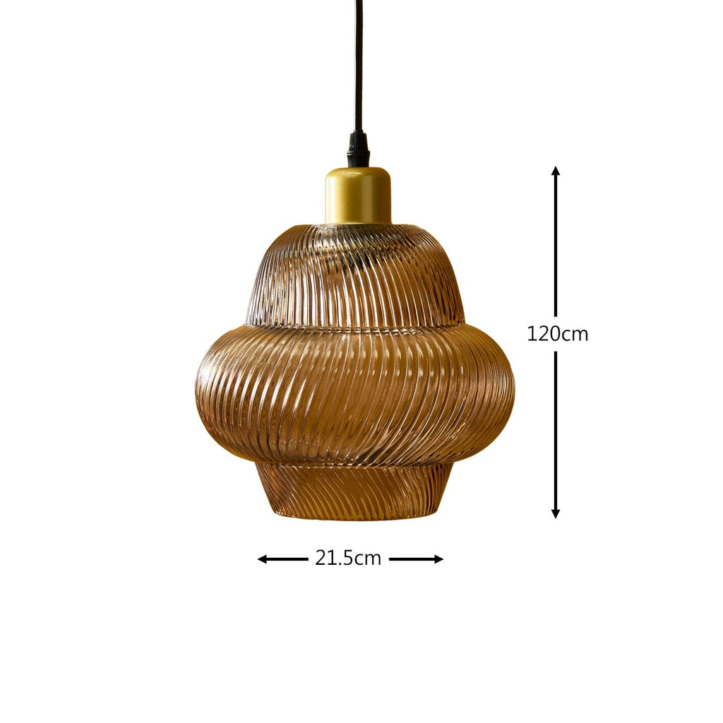 Outlet - Pimlico 22cm Glass Pendant Light - Gold