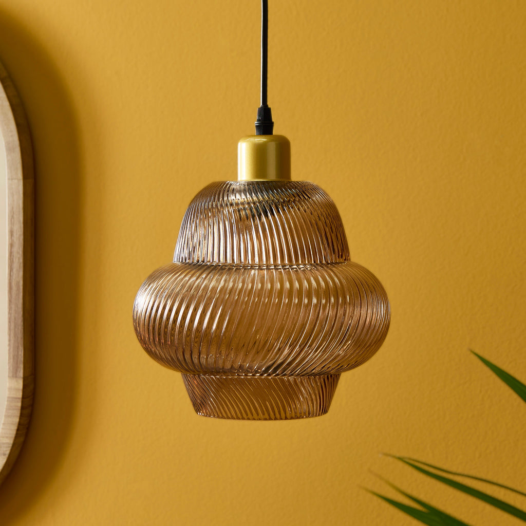 Outlet - Pimlico 22cm Glass Pendant Light - Gold