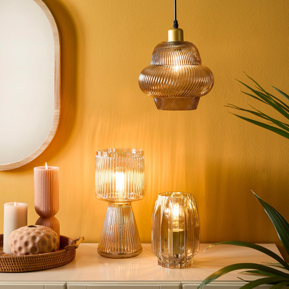 Pimlico 20cm Glass Lamp - Champagne