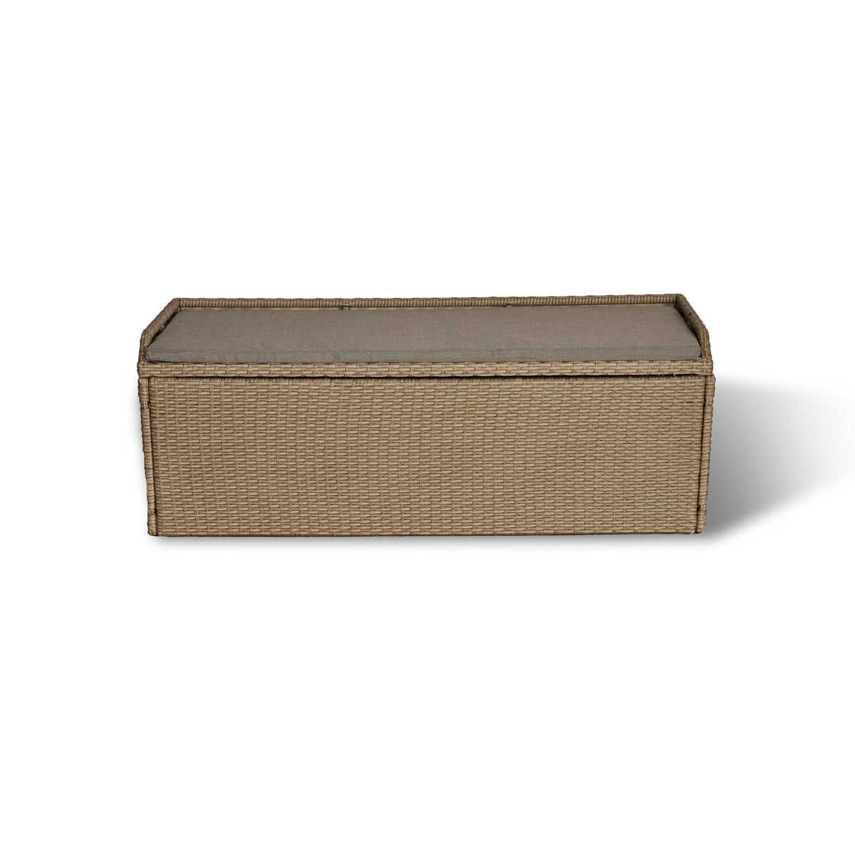 Aston Rattan Storage Bench with Polywood Top - Natural Brown