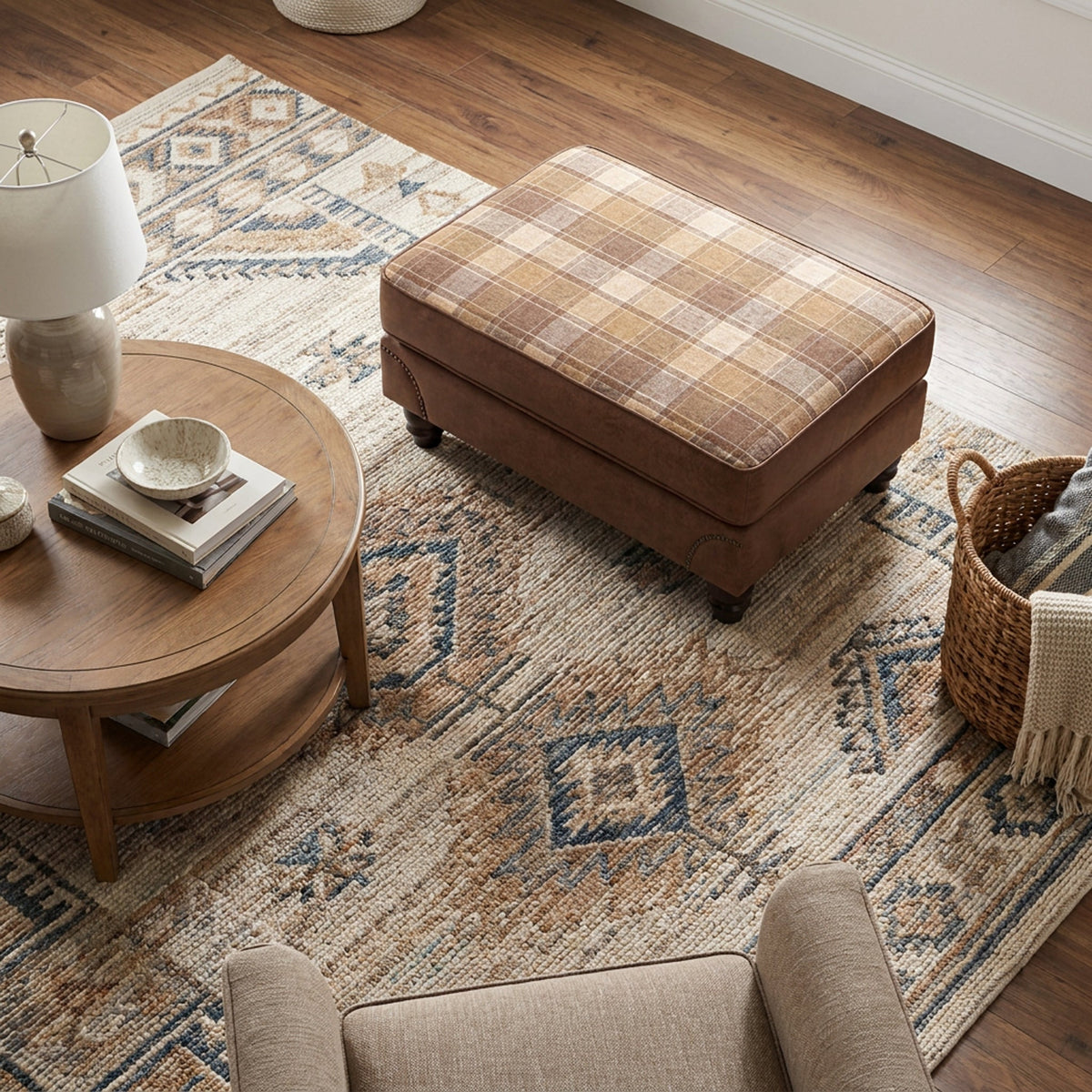 Ashford Faux Leather Footstool