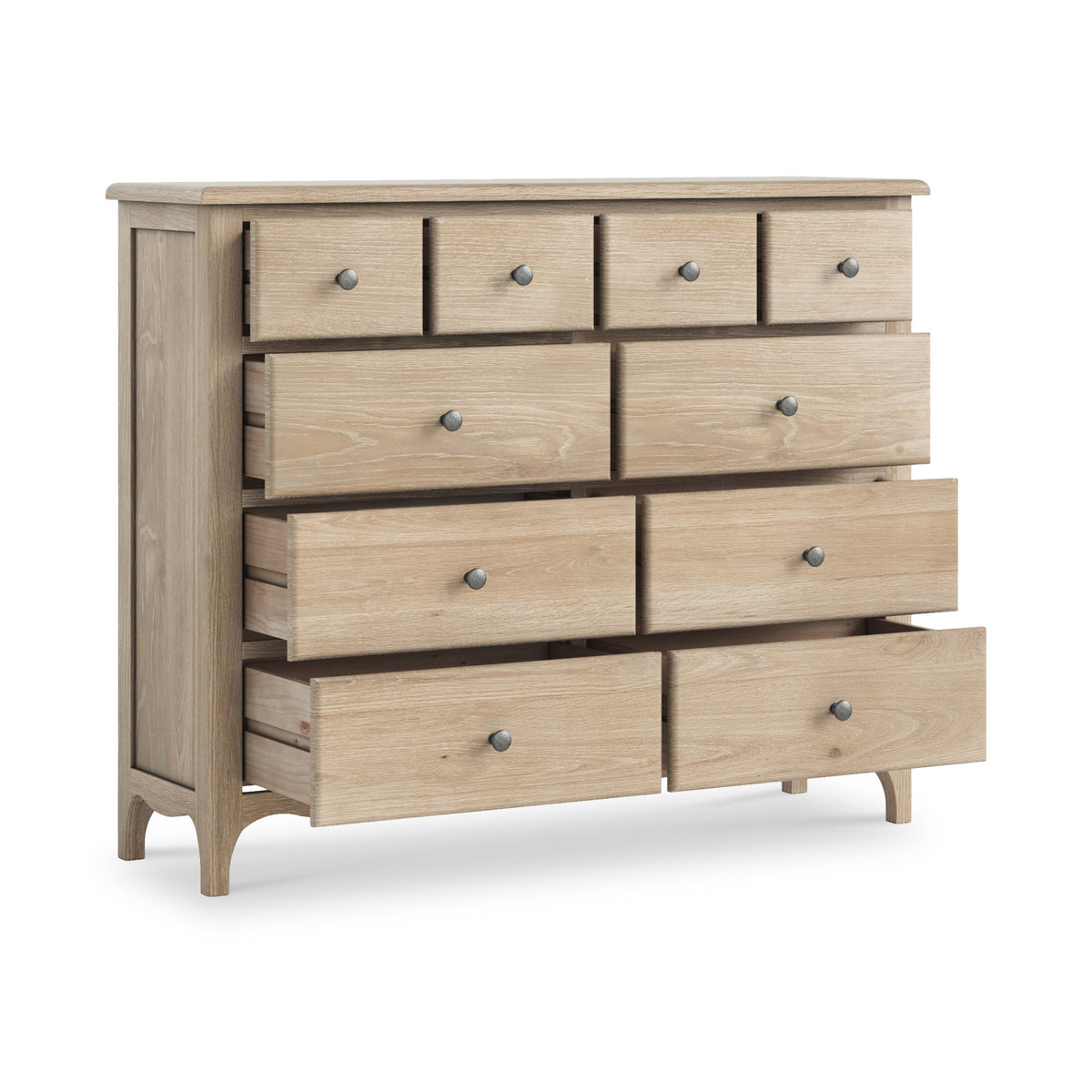 Celine Washed Oak 4 Over 6 Drawer Chest