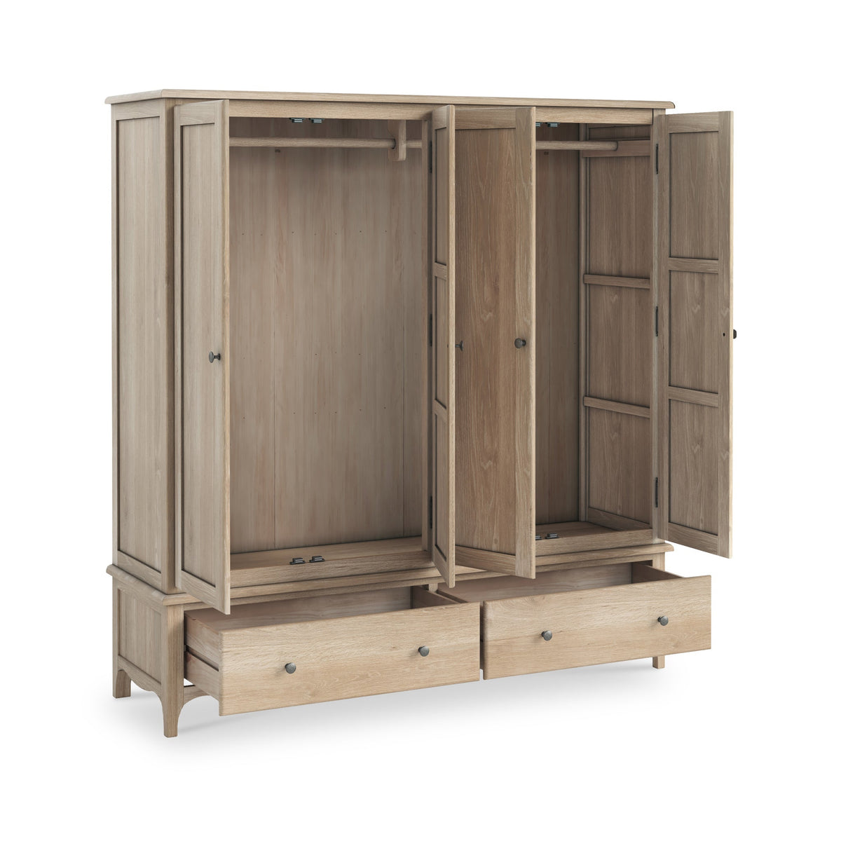 Celine Washed Oak 4 Door Wardrobe