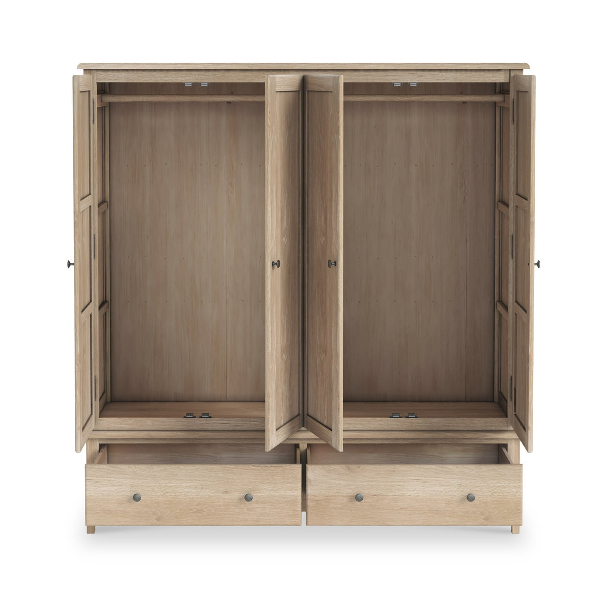 Celine Washed Oak 4 Door Wardrobe