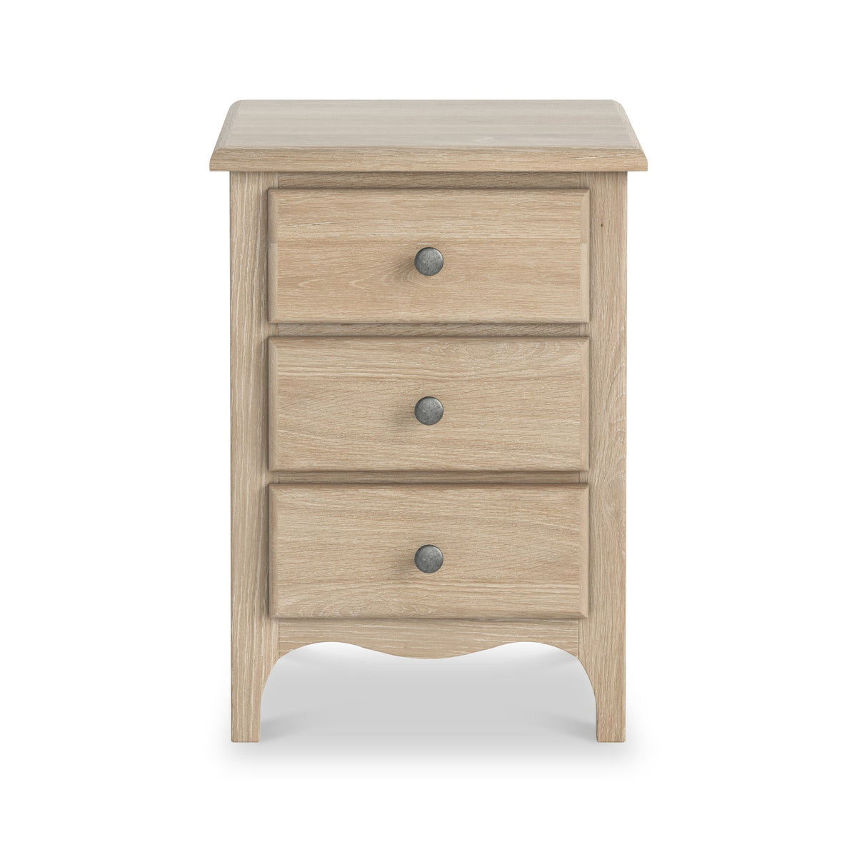Celine Washed Oak XL 3 Drawer Bedside Table