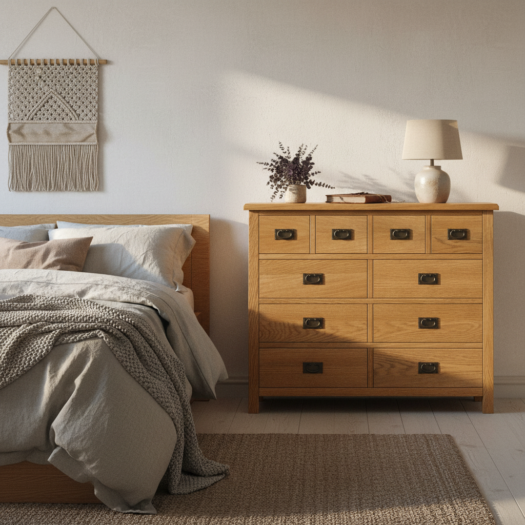 Surrey Oak 4 Over 6 Chest Of Drawers