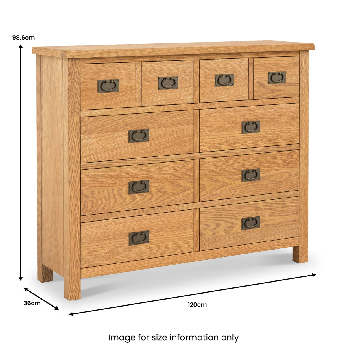 Surrey Oak 4 Over 6 Chest Of Drawers