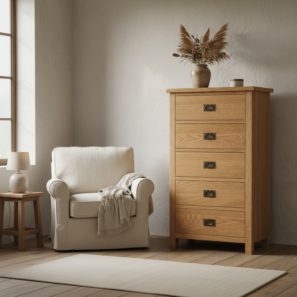Surrey Oak XL Tallboy Chest