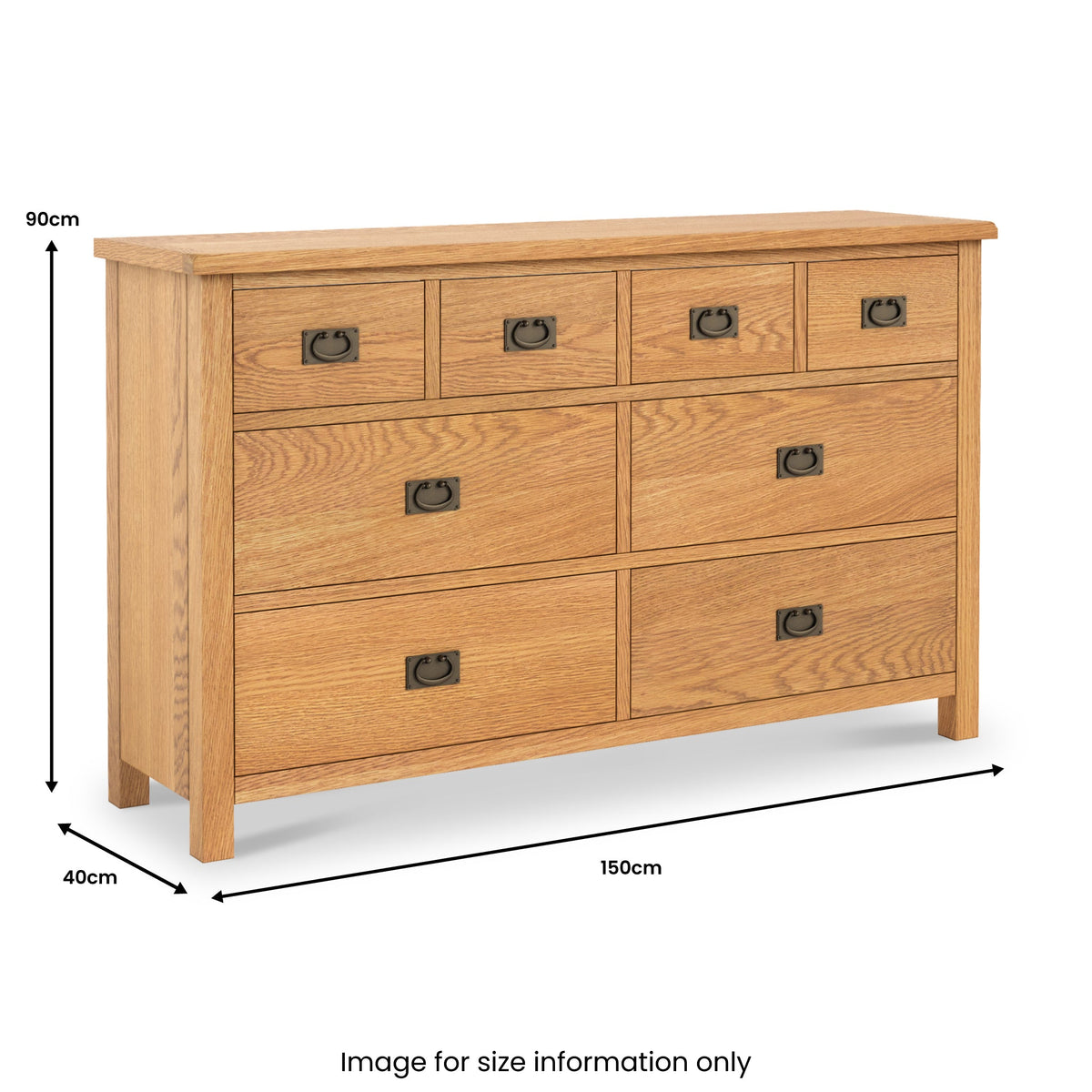 Surrey Oak XL 8 Drawer Chest