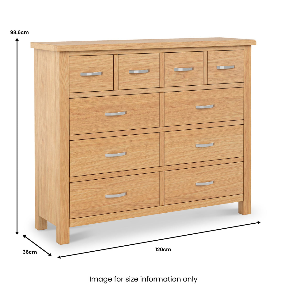 London Oak 4 Over 6 Chest Of Drawers