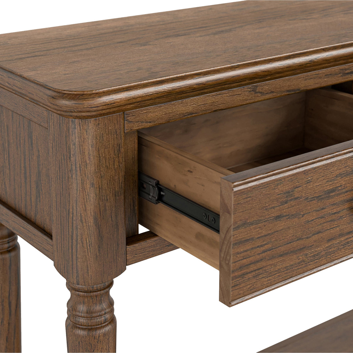 Rutland Dark Oak Console Table With Shelf