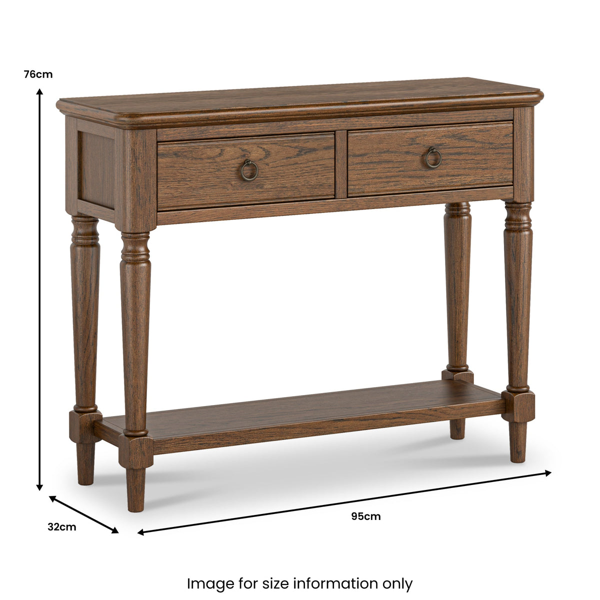 Rutland Dark Oak Console Table With Shelf