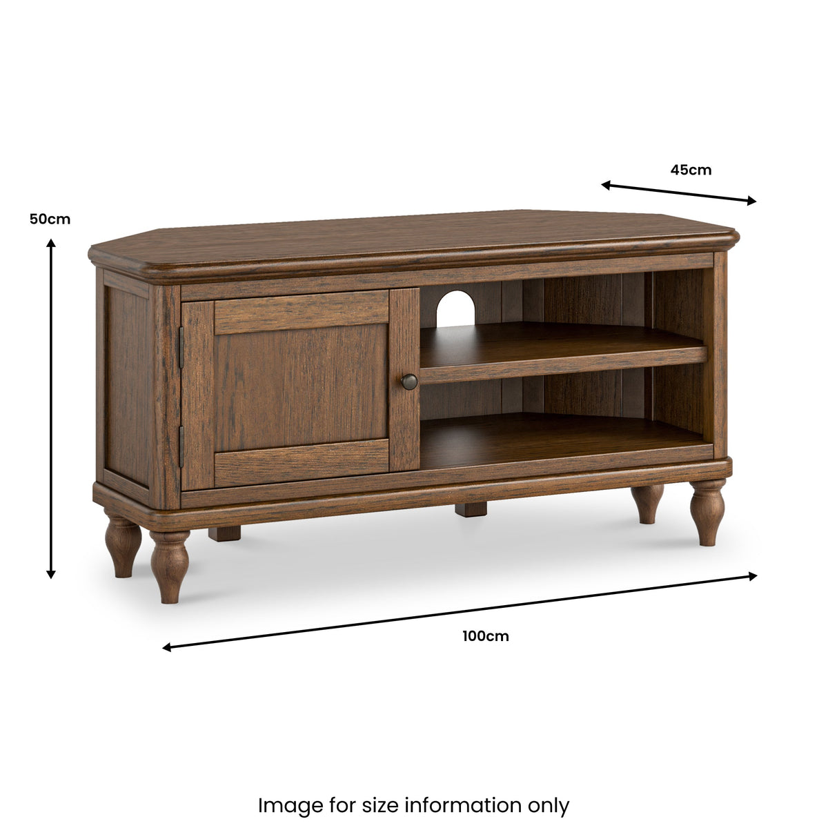 Rutland Dark Oak Corner TV Unit
