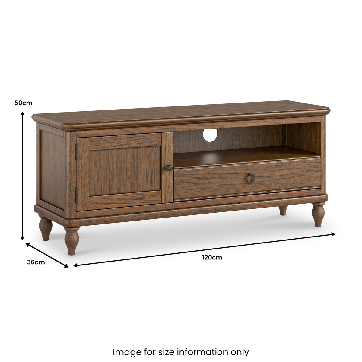 Rutland Dark Oak 120cm TV Unit