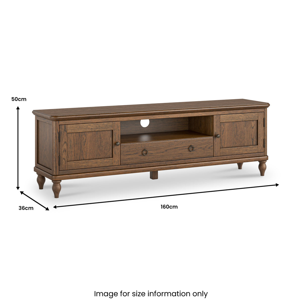 Rutland Dark Oak 160cm Wide TV Unit