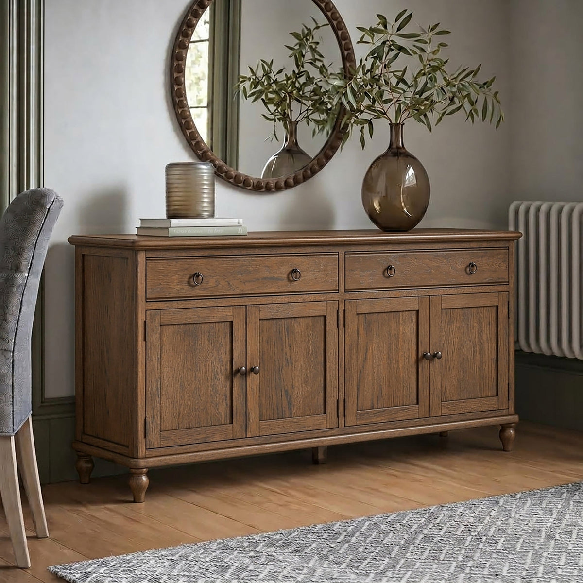 Rutland Dark Oak Extra Large Sideboard
