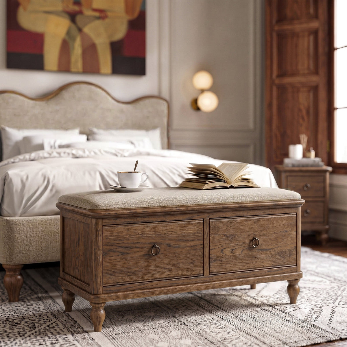 Rutland Dark Oak Storage Bench