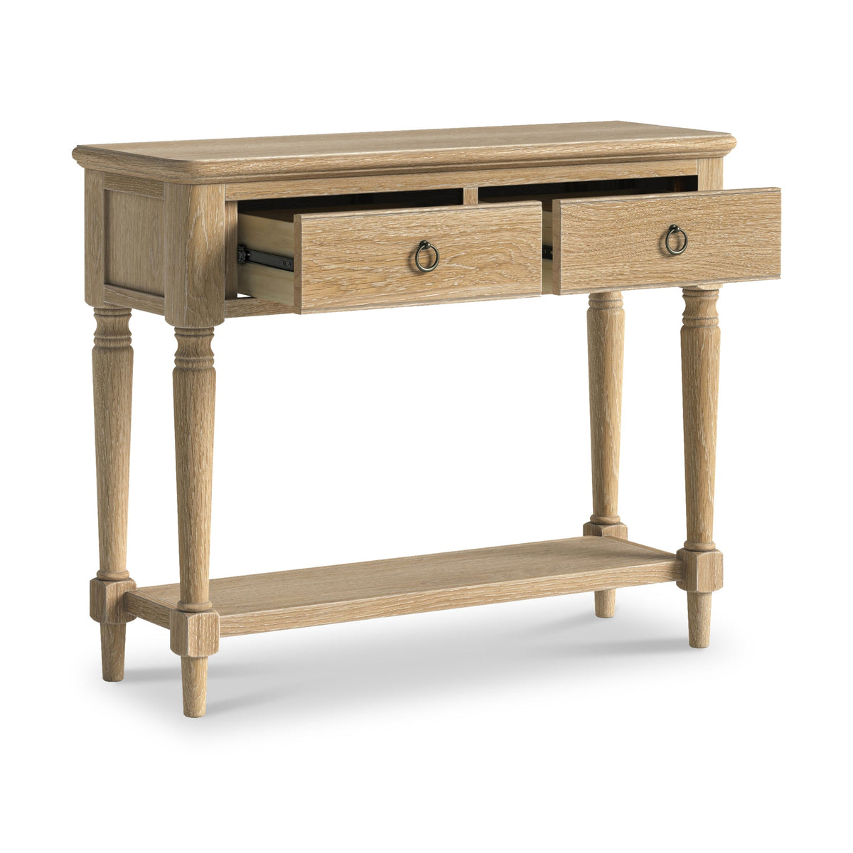 Rutland Oak Console Table With Shelf