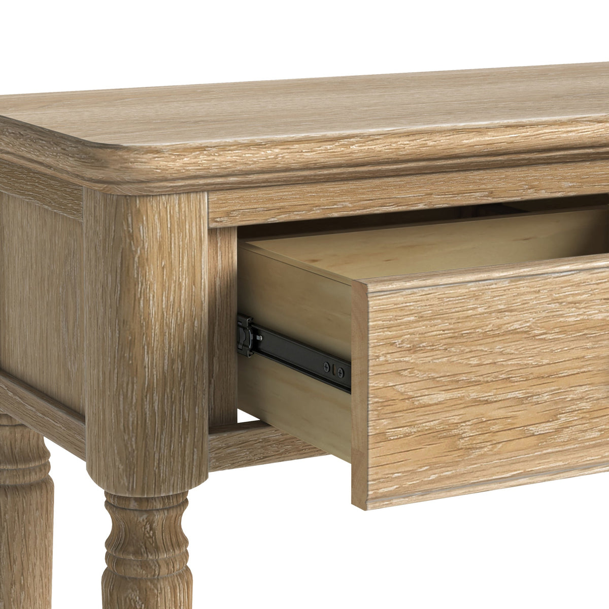 Rutland Oak Console Table With Shelf