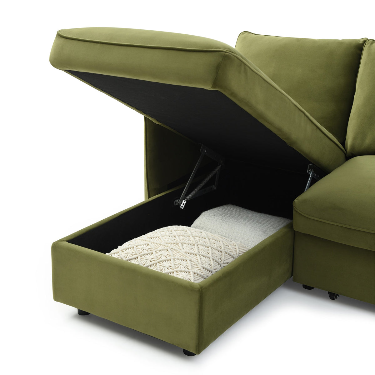 Thalia Velvet Corner Sofa Bed