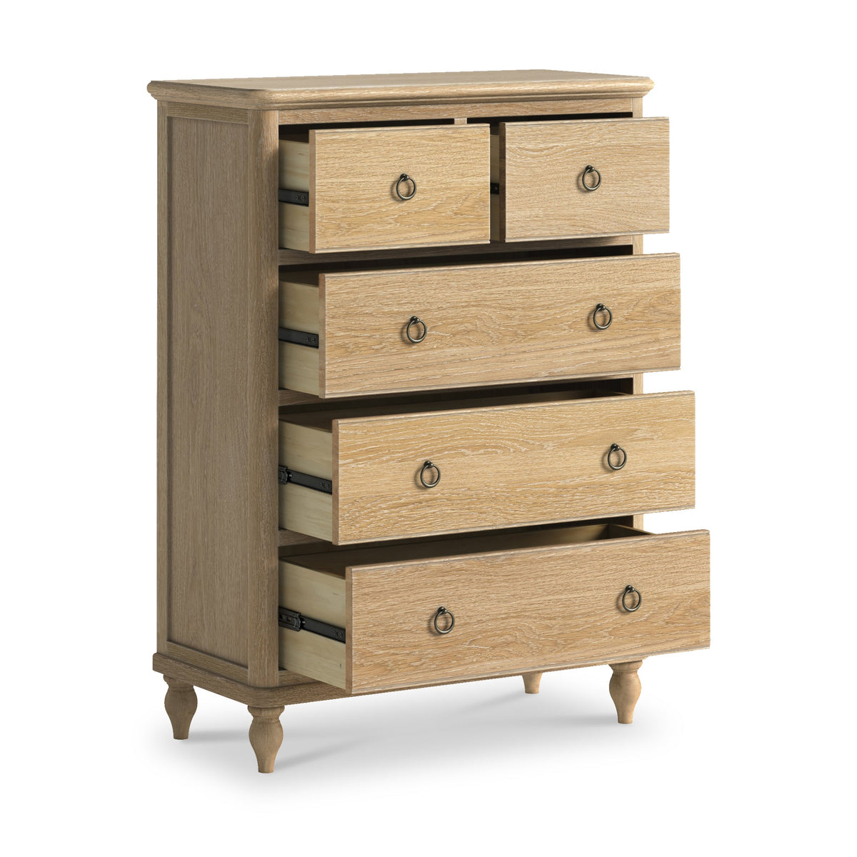 Rutland Oak 2 Over 3 Drawer Chest