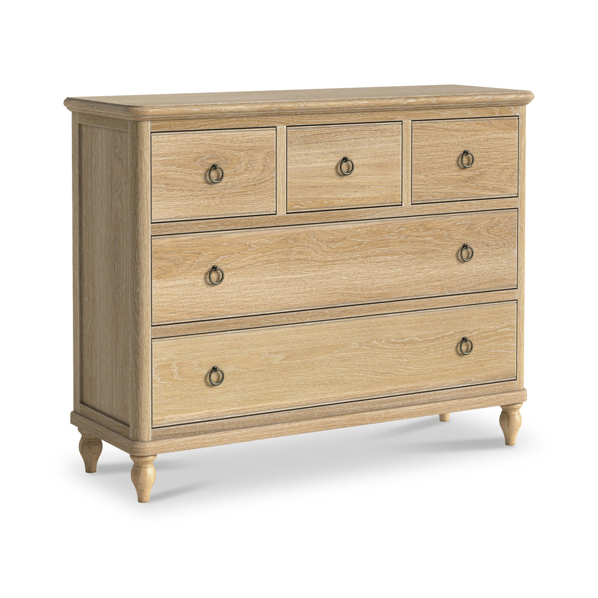 Rutland Oak 3 Over 2 Drawer Chest