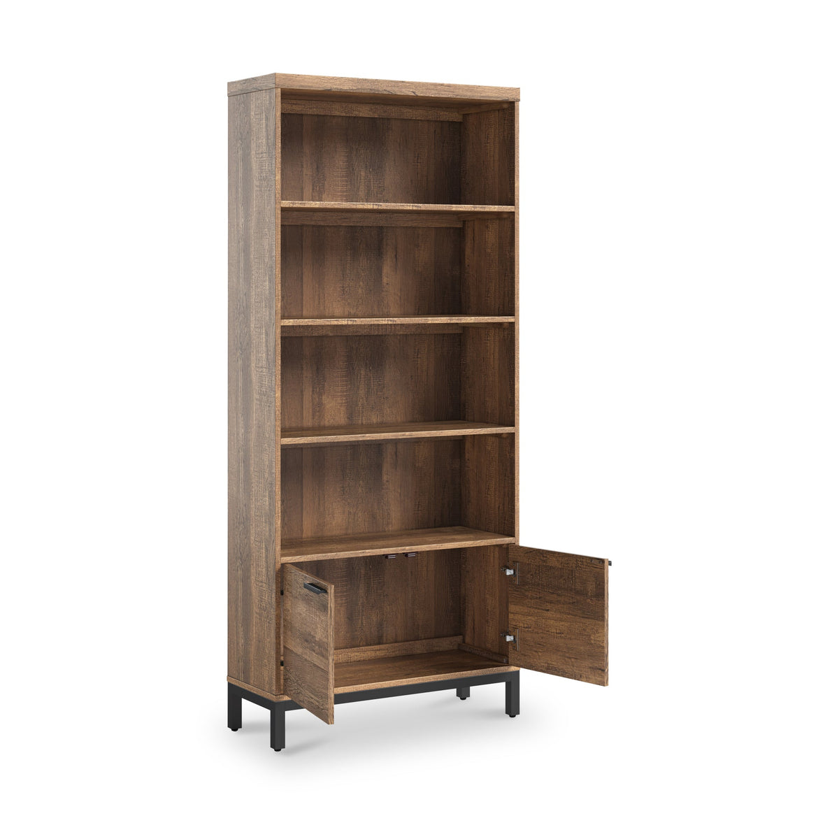 Orston Oak Bookcase With 2 Door Cupboard