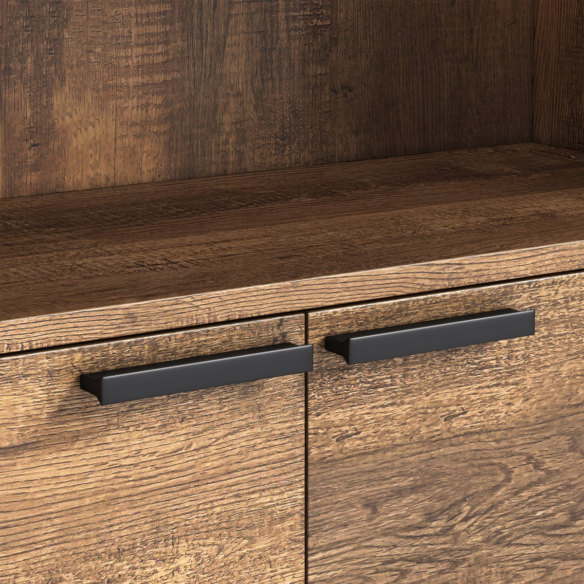 Orston Oak Bookcase With 2 Door Cupboard