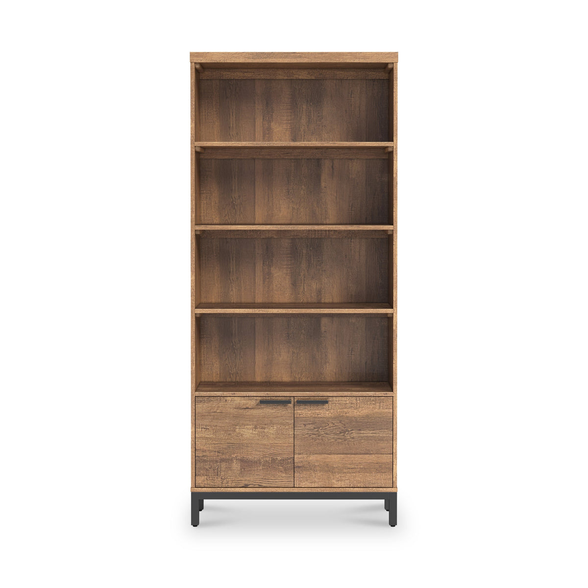Orston Oak Bookcase With 2 Door Cupboard