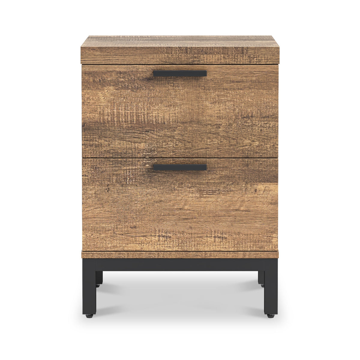 Orston Oak Wide 2 Drawer Bedside Table