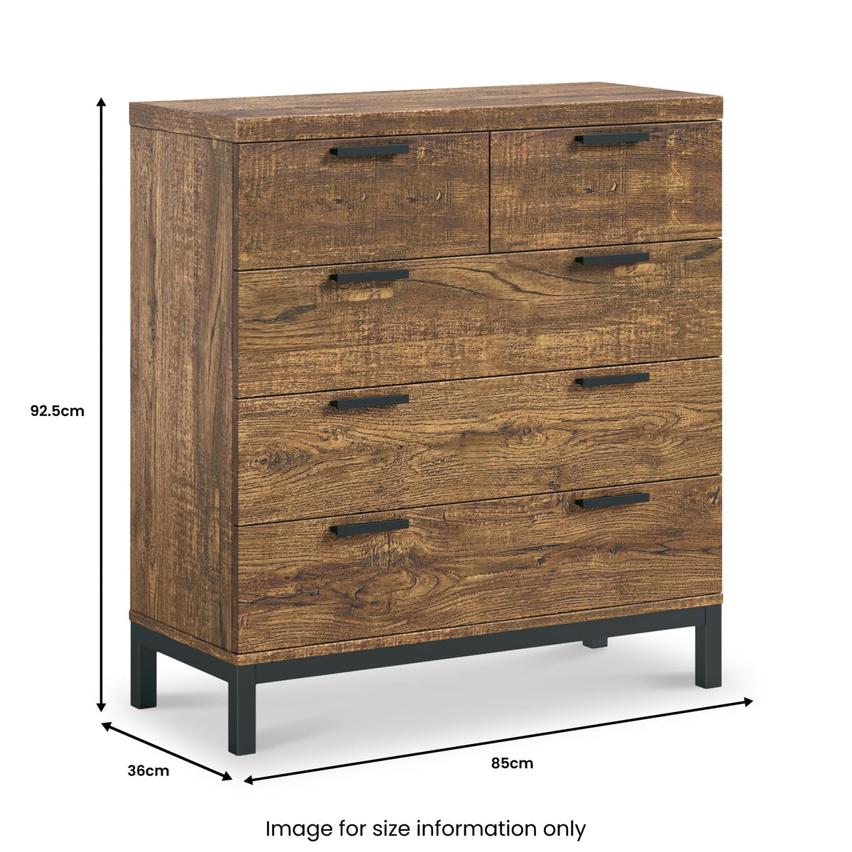 Orston Oak 2 Over 3 Drawer Chest