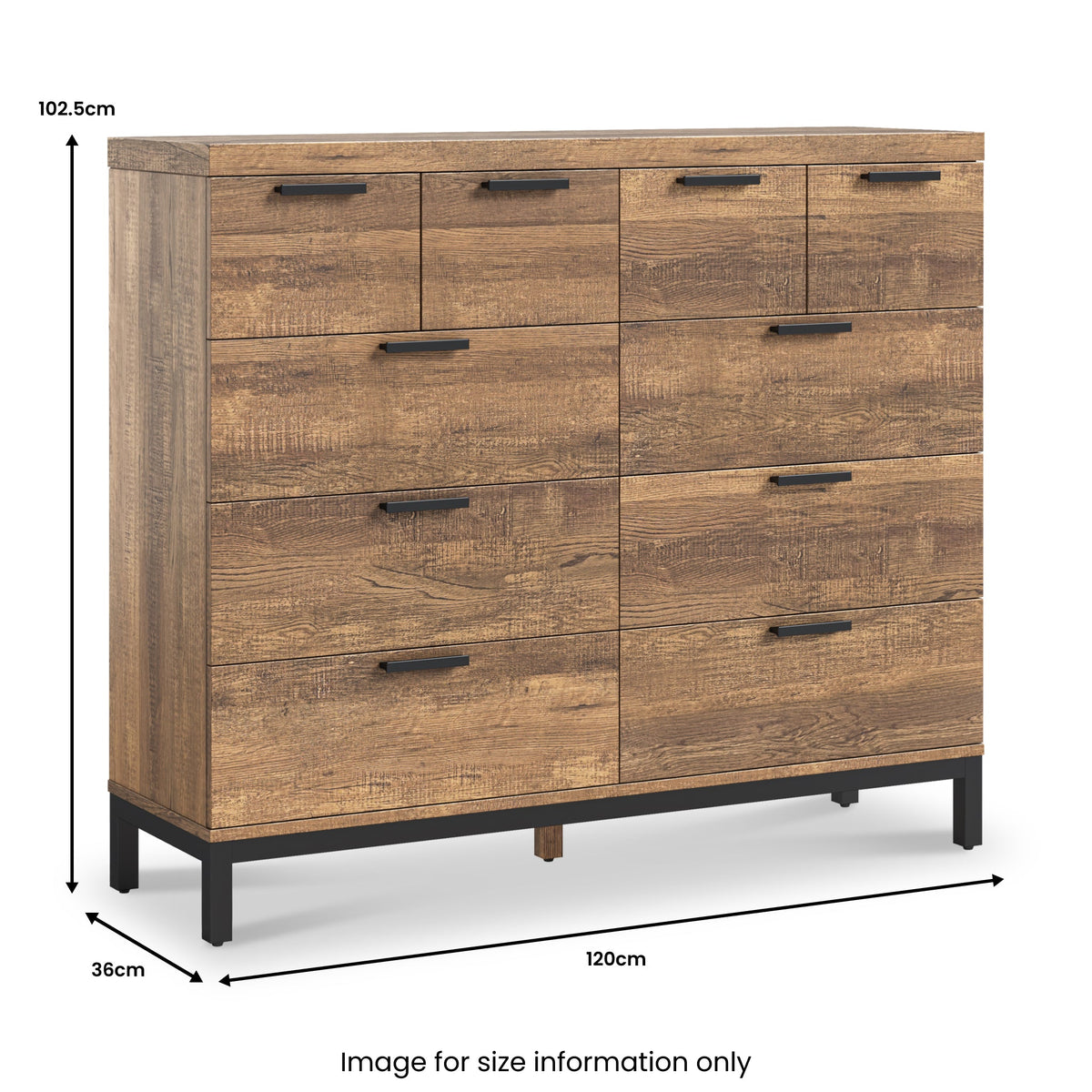 Orston Oak 4 Over 6 Drawer Chest
