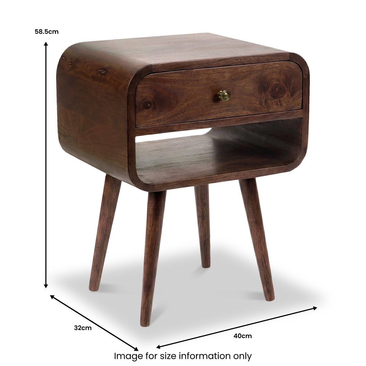 Auden Dark Stain Mango Bedside Table