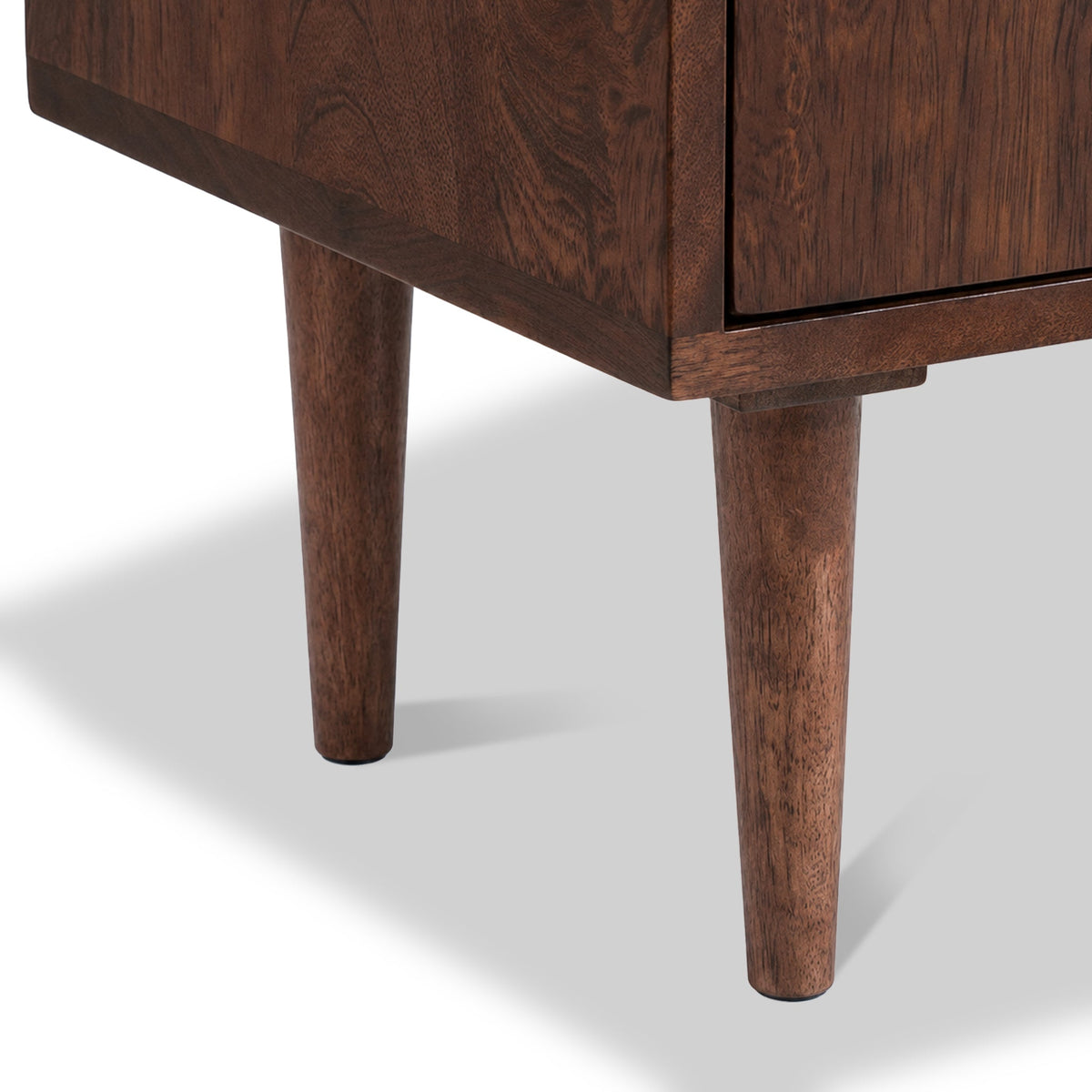 Elsie Dark Stain Mango Bedside Table with Cane Door