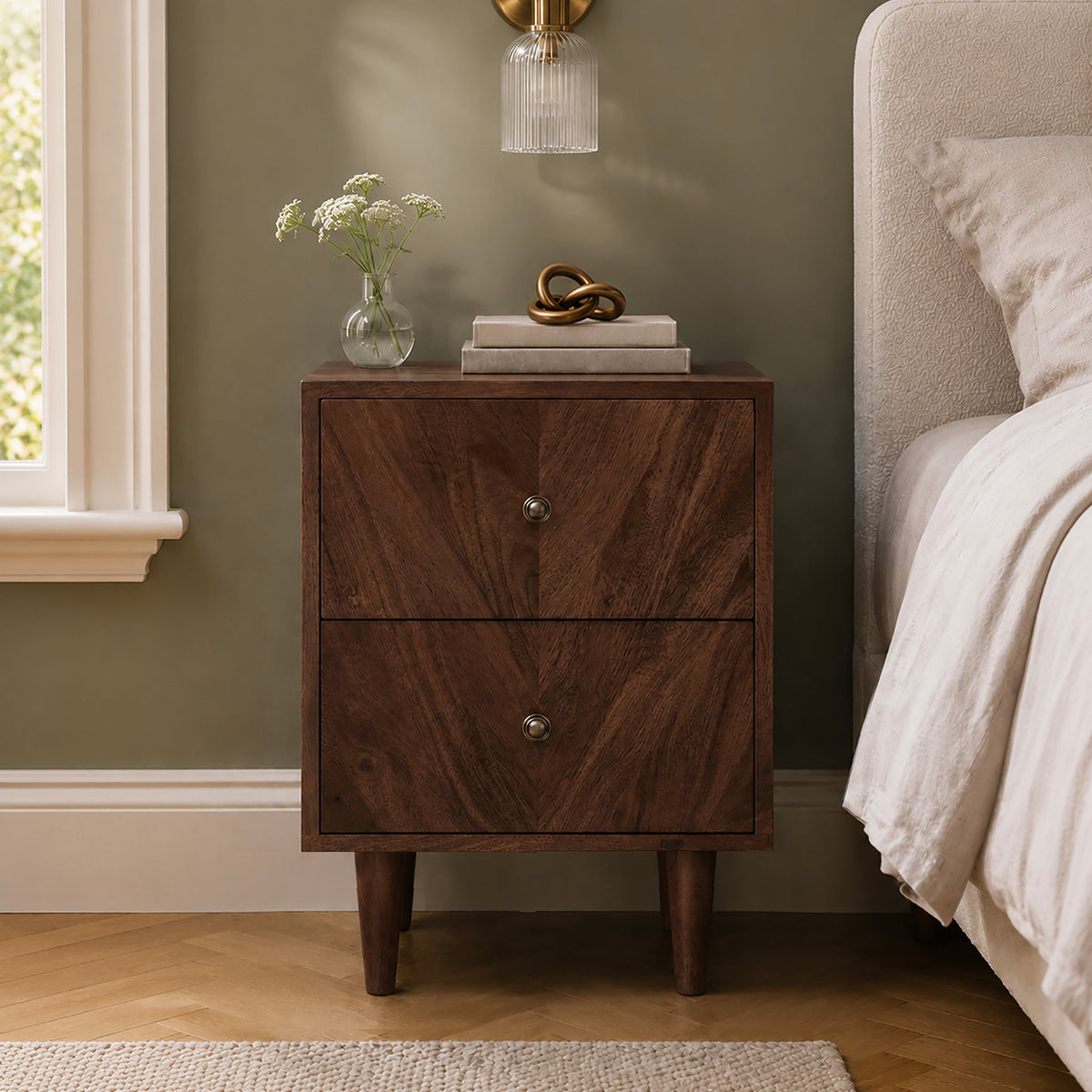 Orla Dark Stain Mango Bedside Table