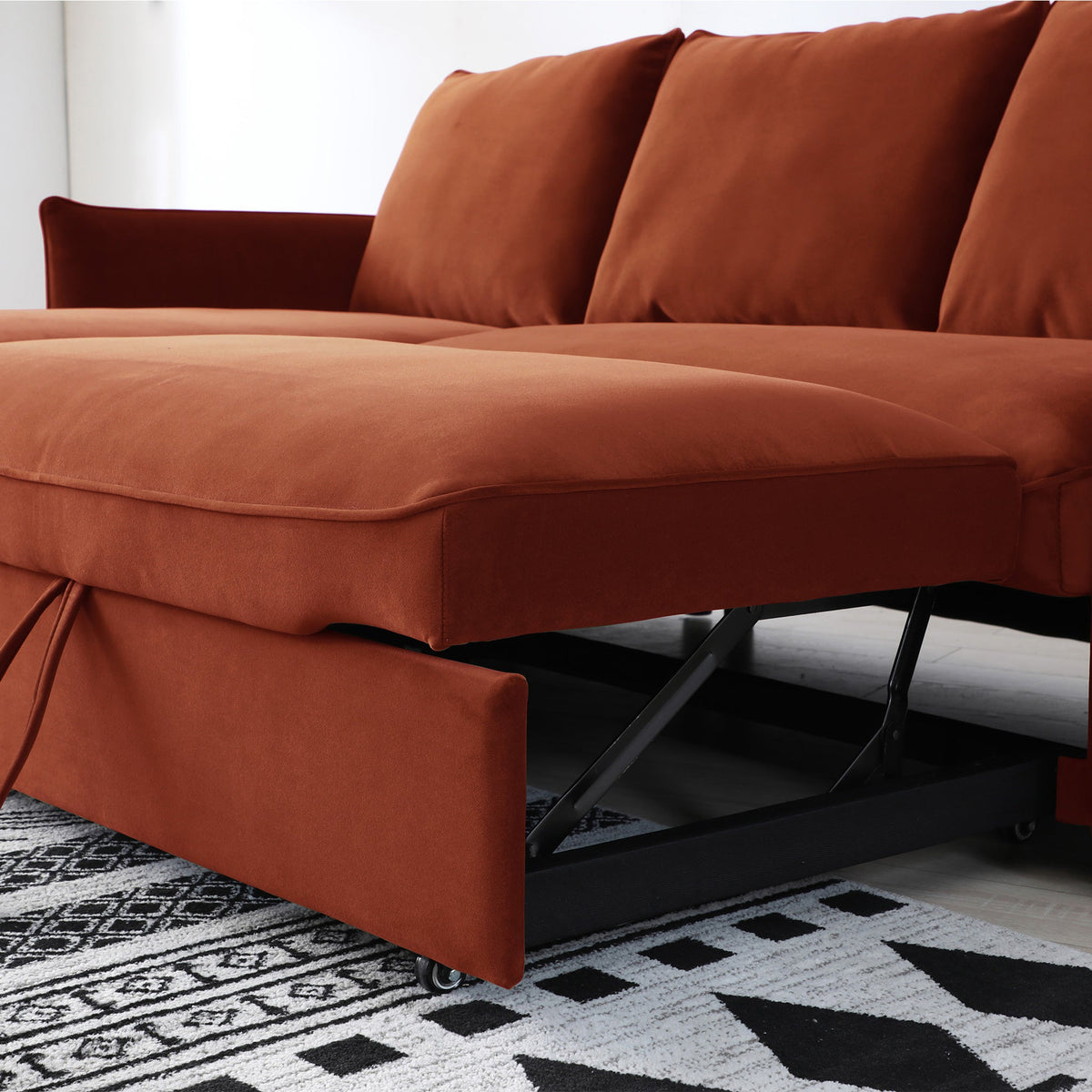 Thalia Velvet Corner Sofa Bed