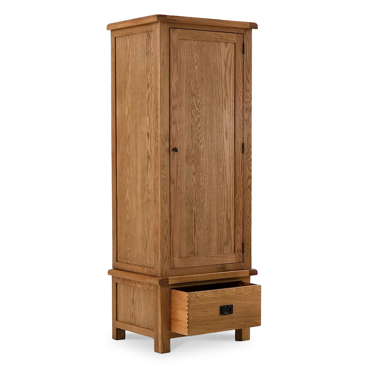 Zelah Oak Single Wardrobe with Drawer