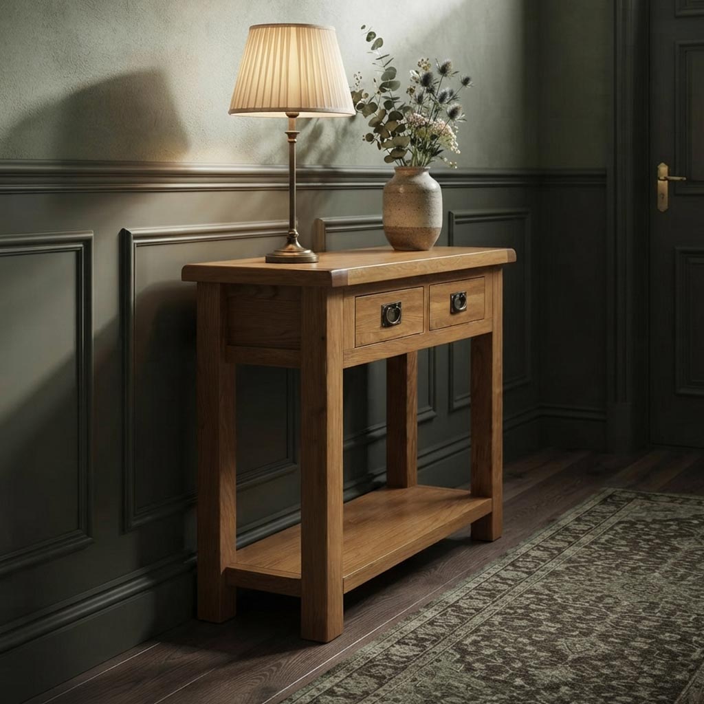 Zelah Oak Console Table