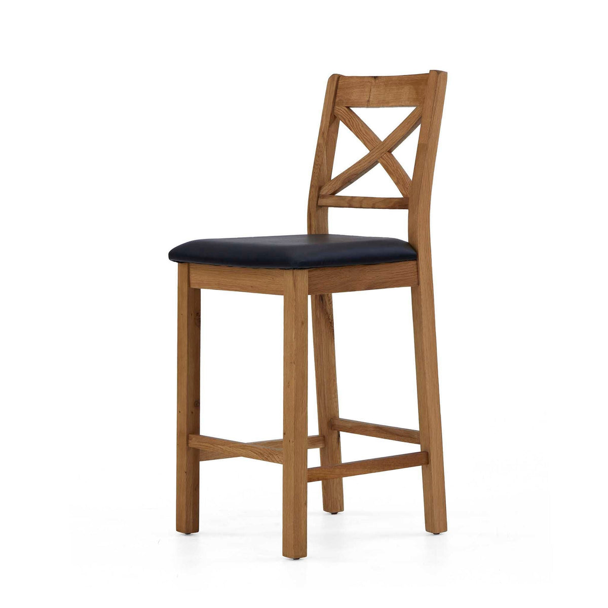 Zelah Oak Cross Back Bar Stool