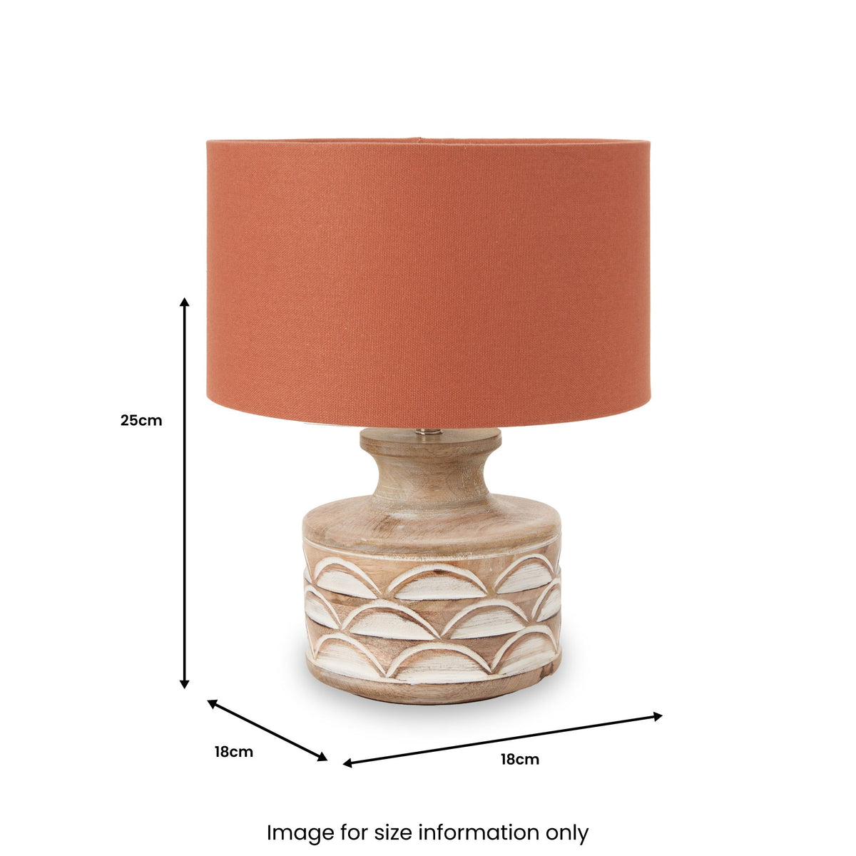 Kingsbury White Wash Carved Wood Table Lamp