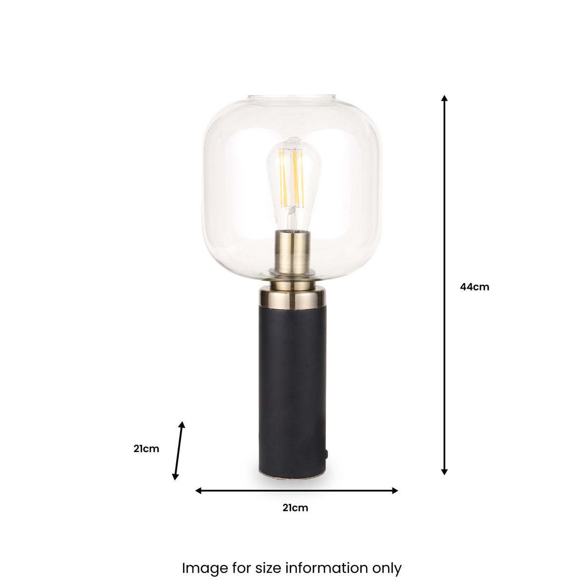 Florence Black Metal & Glass Table Lamp